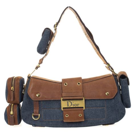 Dior Christian Street Chic Denim Handbag BM